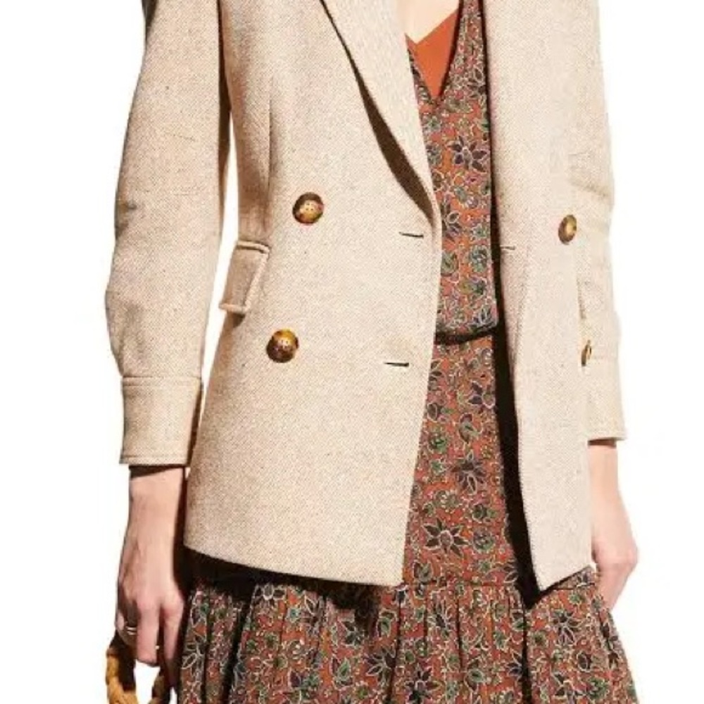 Veronica Beard Women's Pyle Cotton and Wool Blend Double-Breasted Blazer